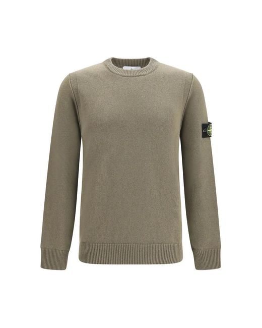 Stone Island Green 5100072 Lambswool Jumper for men