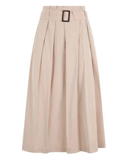 Peserico Natural Maxi Skirt Sand Color With Minimal And Versatile Design