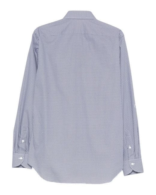 Dell'Oglio Purple Buttoned Patterned Shirt for men
