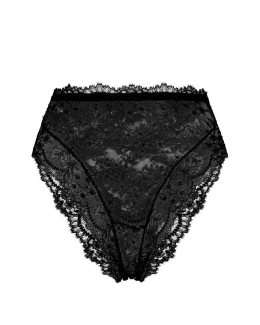 Dolce & Gabbana Black Chantilly Lace High-Waisted Briefs