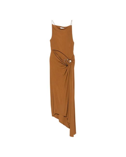 Christopher Esber Brown Boat-Neck Dress
