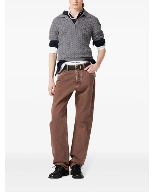 Miu Miu Brown Straight-Leg Jeans