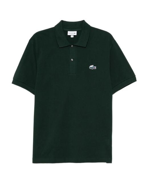 Lacoste Green Logo-Appliqué Cotton Polo Shirt for men