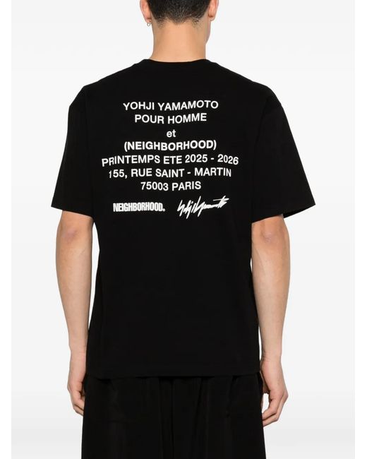 Yohji Yamamoto Black X Neighborhood Cotton T-Shirt for men