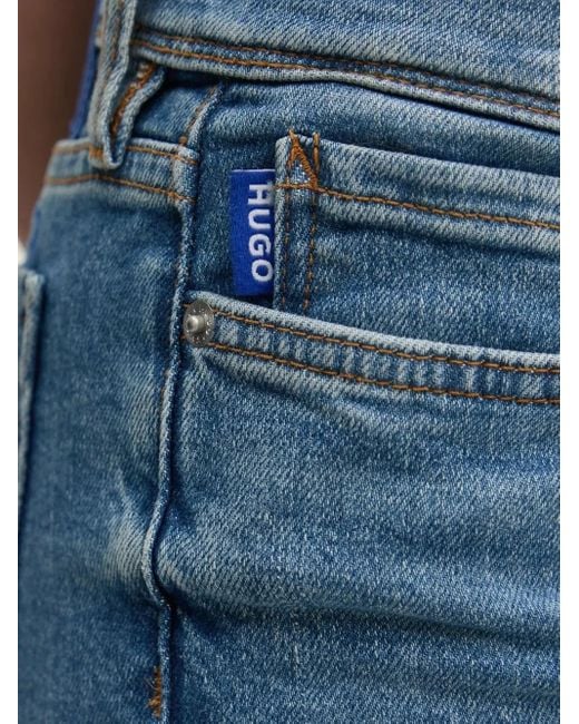HUGO Blue Low-Rise Bootcut Jeans