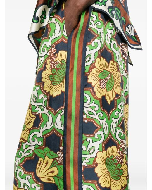 ALÉMAIS Green Liana Floral Palazzo Pants
