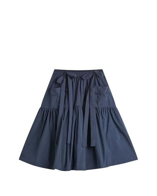 CECILIE BAHNSEN Blue Cbcai Bow Tiered Midi Skirt