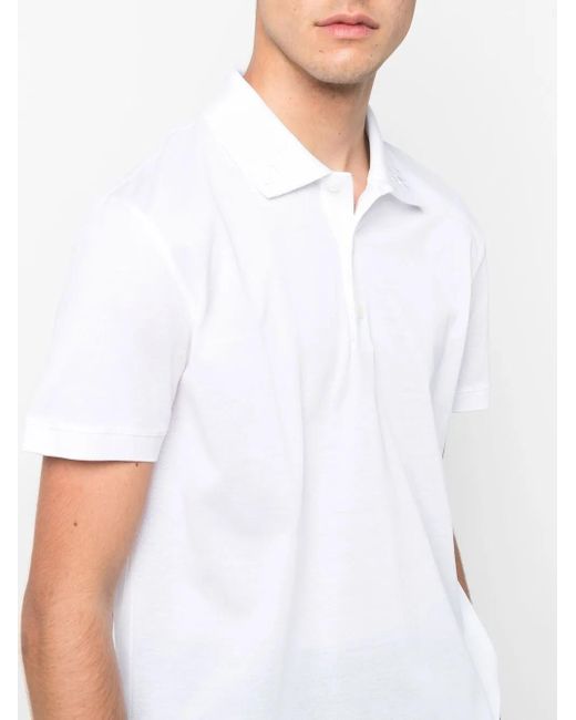 Billionaire White Embroidered-Logo Cotton Polo Shirt for men