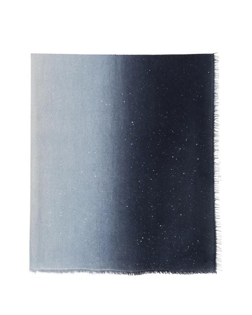 Faliero Sarti Blue Luccicante Sequin-Embellished Scarf
