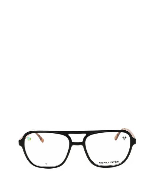 MCALLISTER Black Lunettes De Vue À Monture Rectangulaire