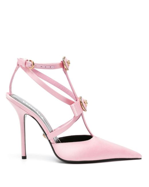 Versace Gianni Ribbon Cage 110mm Pumps in het Pink
