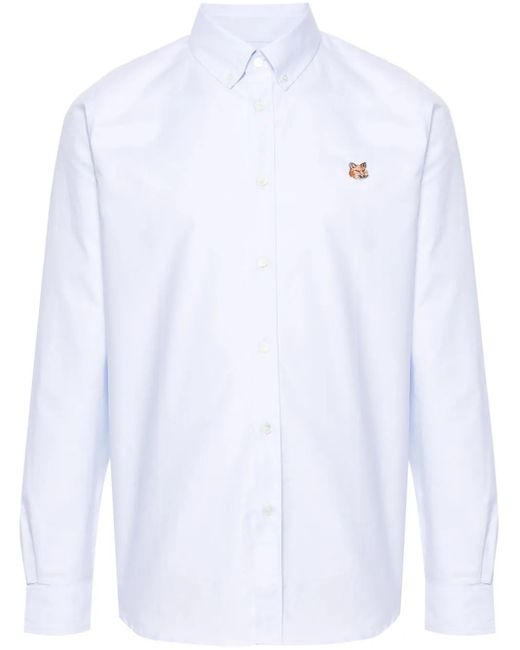 Maison Kitsuné T-Shirt Met Vossen-Patroon in het White voor heren