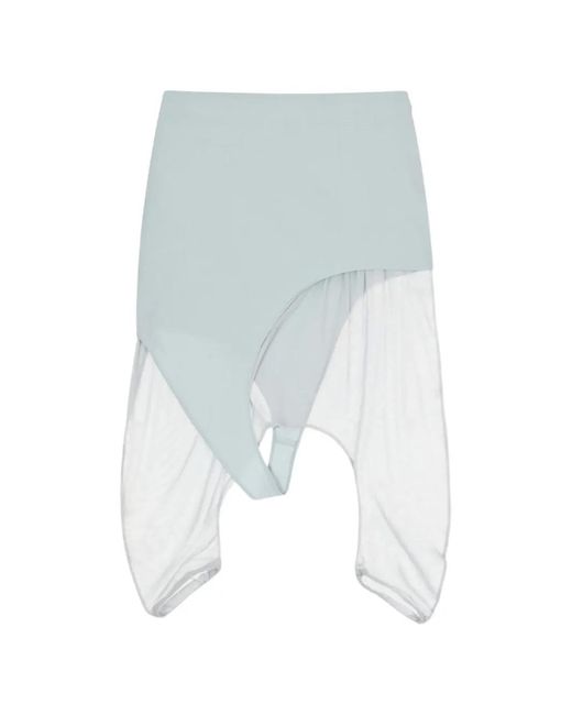 Nach White Layered-Mesh Knee-Length Shorts