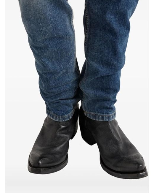 Prada Blue Tapered Washed Jeans