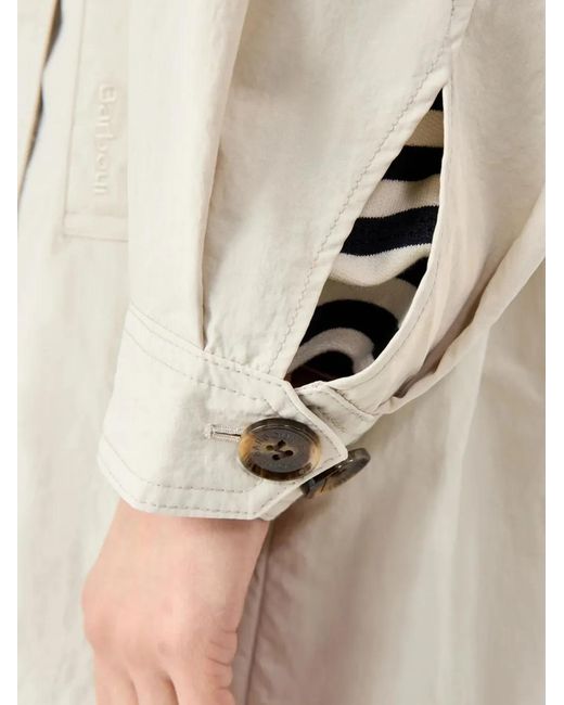 Barbour White "Layla" Trench Showerproof Jacket