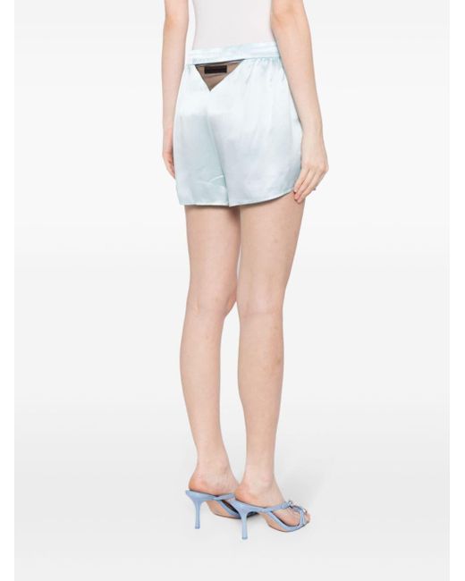 Alexander Wang Blue Tulle Cut-out Shorts