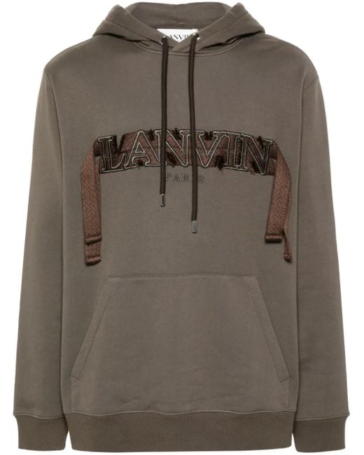 Lanvin Brown Dark Cotton Jersey Hoodie for men