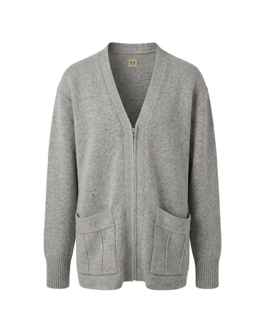 TAIGA TAKAHASHI Gray Lot.530 Zip-Up Cardigan for men