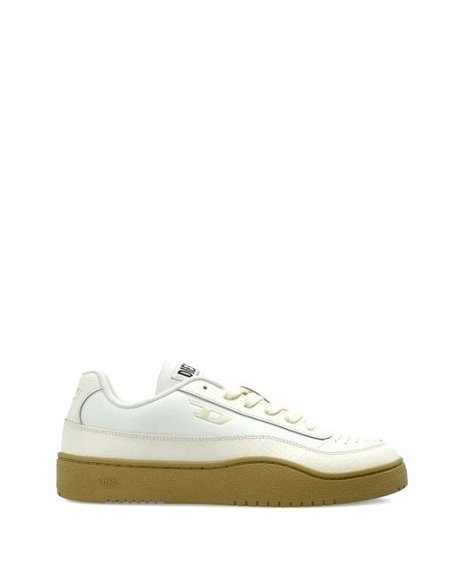 DIESEL White S-Tracker-D Leather Sneakers for men