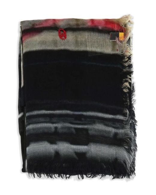 TALKING WALLS Black Fringed Scarf