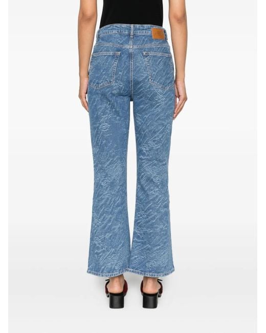 Ganni Jeans Met Textuur En Vijf Zakken in het Blue