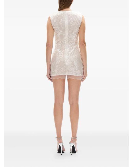 Rachel Gilbert Natural Kaia Sequin Mini Dress
