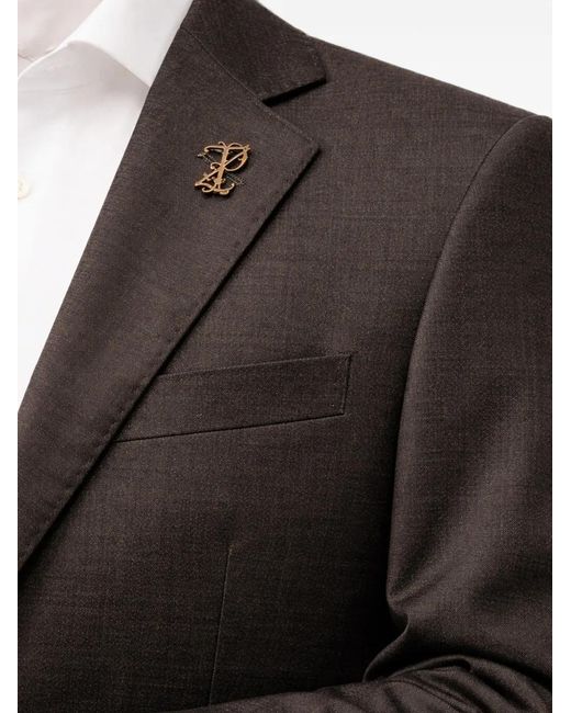 Pal Zileri Black Logo-Plaque Single-Breasted Suit for men
