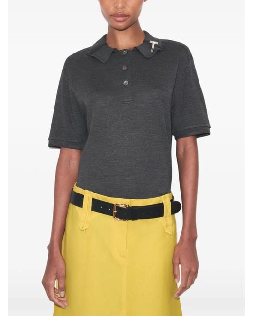 Tory Burch Gray Polo En Soie