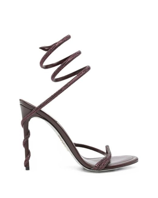 Rene Caovilla White Margot Crystal-Embellished Sandals