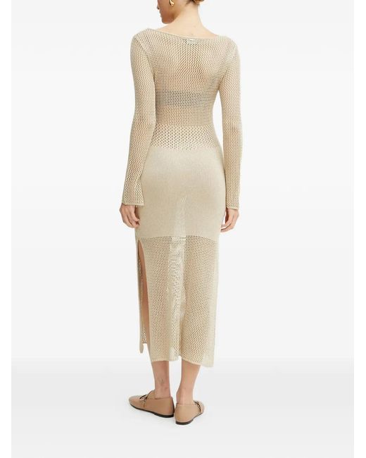 Fracomina Natural Side Slits Dress