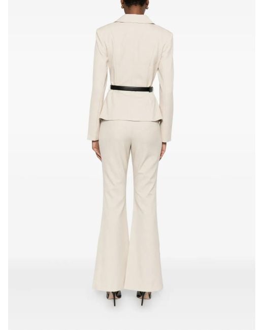 Self-Portrait White Double-Breasted Belted Jumpsuit