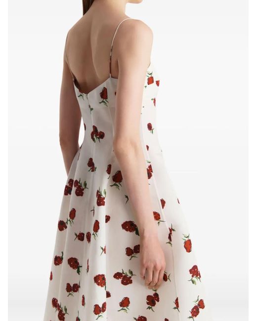 Khaite Midi-Jurk Met Bloemenprint in het White