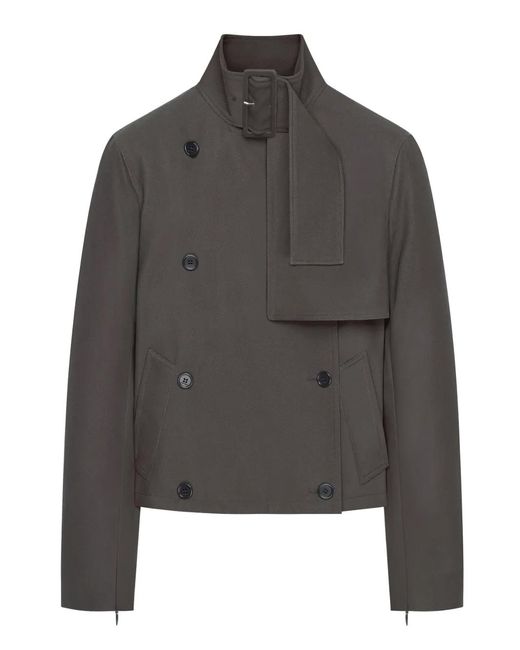 Courreges Gray Buckle Long-Sleeves Cotton Jacket