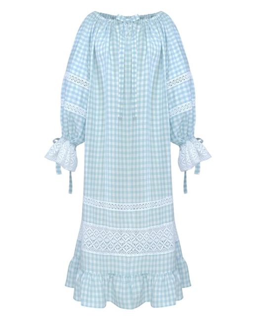 Abito Midi A Quadri di Sleeper in Blue