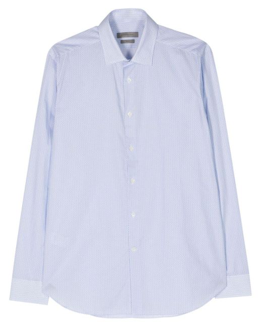 Corneliani Blue Graphic-print Cotton Shirt for men
