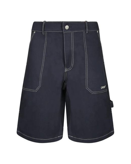 Carrera Blue Contrast-Stitch Carpenter Shorts for men
