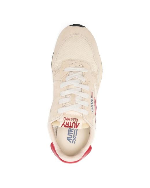 Autry Pink Reelwind Suede Low Sneakers