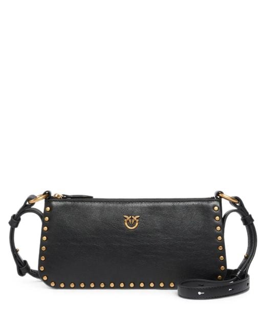 Pinko Black Love Birds Stud-Embellished Shoulder Bag