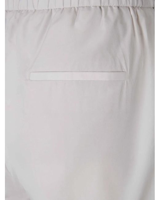 Peserico White Pantalon Plissé À Taille Élastiquée
