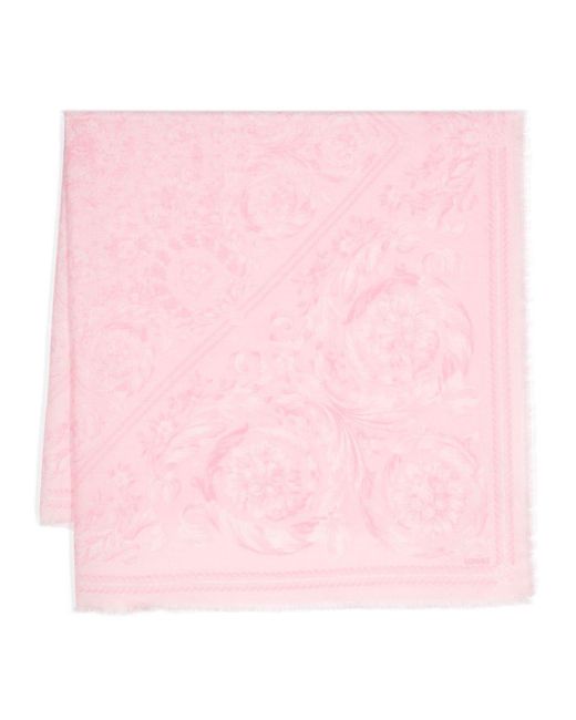 Versace Pink Schal mit Barocco-Print