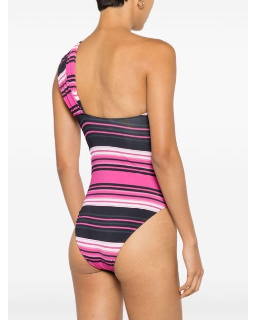 Clube Bossa Pink Draper One-shoulder Swimsuit