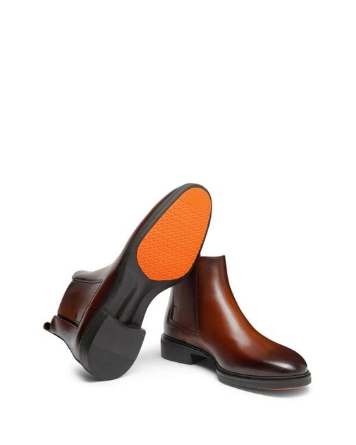 Santoni Brown Easy Boots for men