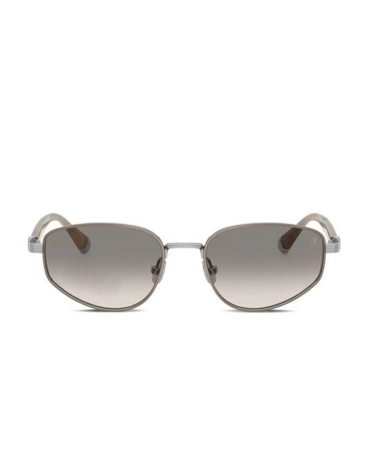 Brunello Cucinelli Gray Geometric-Frame Sunglasses