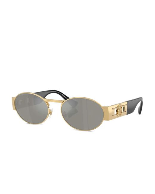 Versace Gray Oval-Frame Sunglasses for men