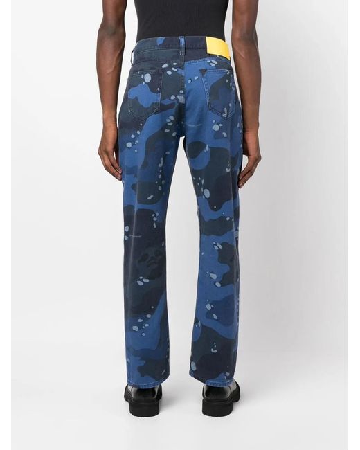 Off-White c/o Virgil Abloh Blue Camouflage-Print Skate Jeans for men