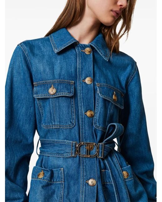 Twinset Blue Safari Denim Jacket