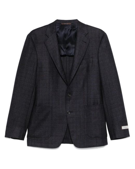 Canali Black Check-Pattern Blazer for men