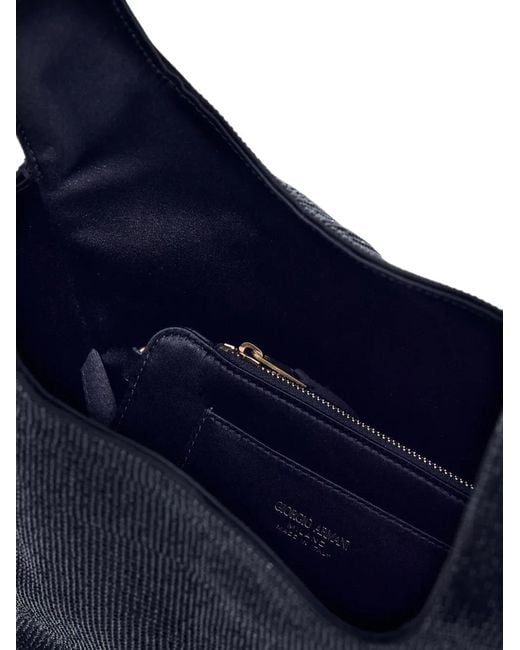 Giorgio Armani Blue Rhinestone-Embellished Tote Bag