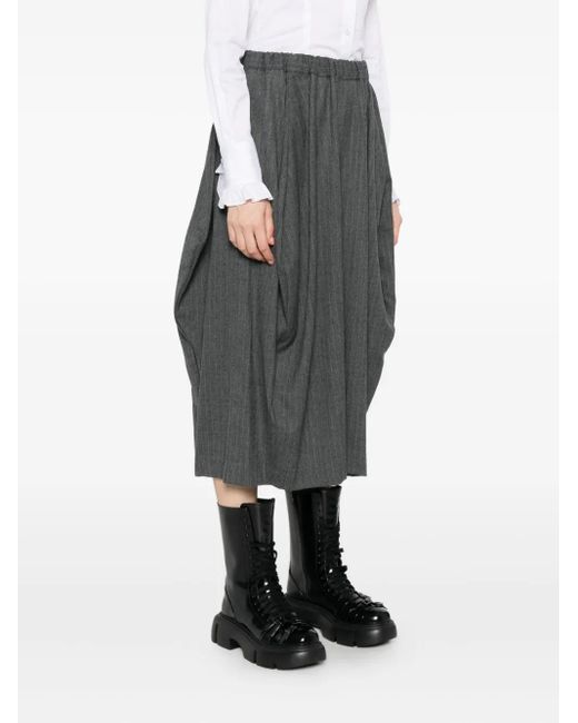 Comme des Garçons Gray Wide-Leg Cropped Trousers