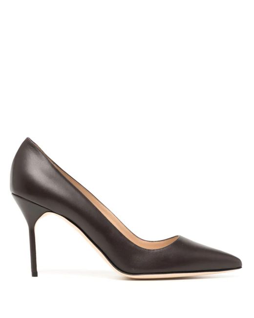Manolo Blahnik Brown Bb 90Mm Leather Pumps